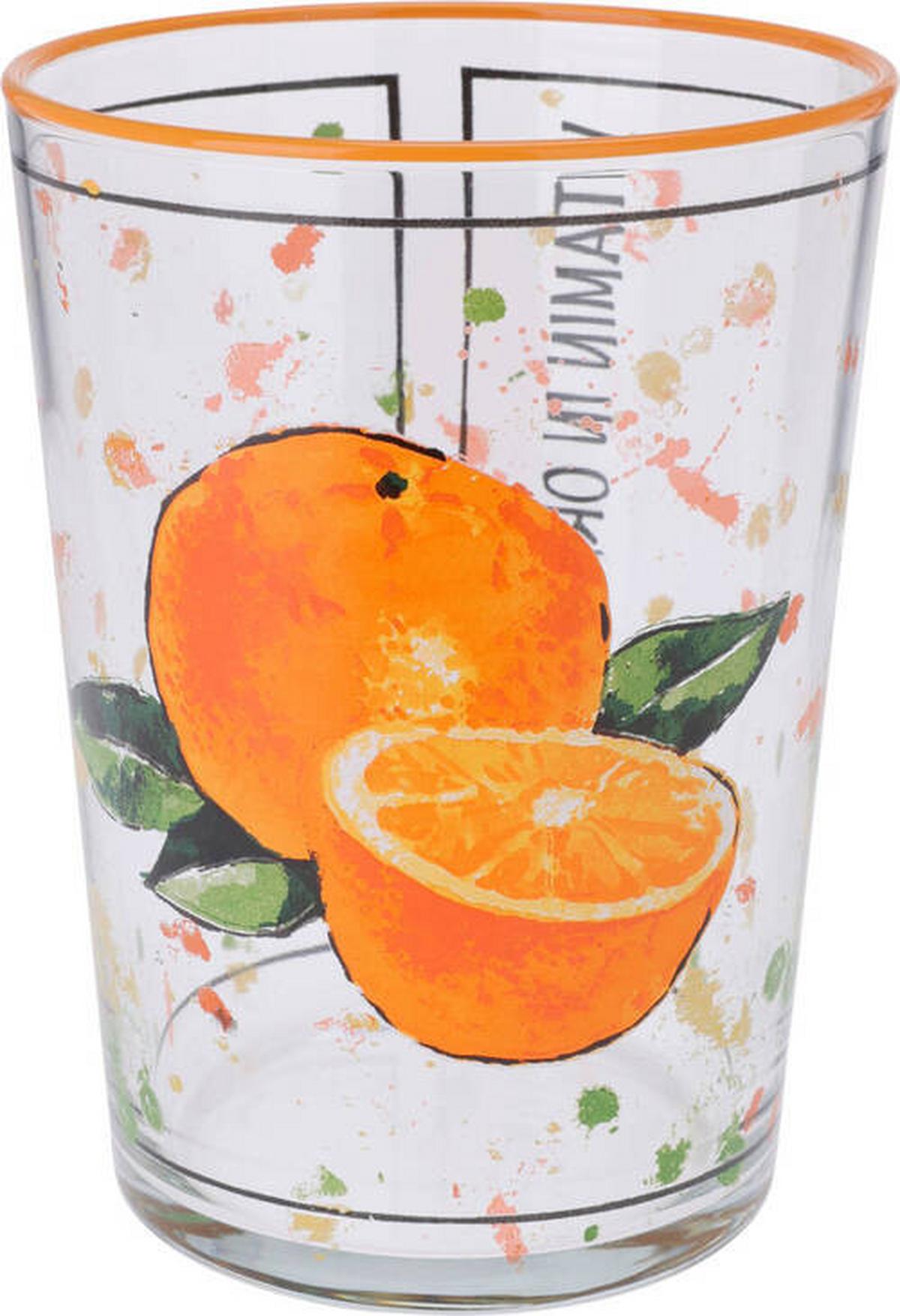 Pohár Summer Fruits - sárga/piros, Üveg (8,8/12cm)