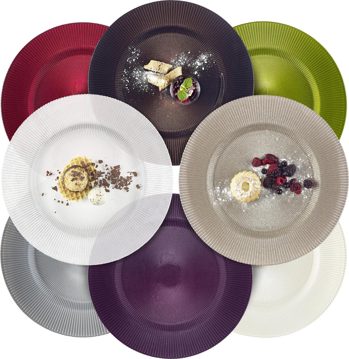 PODTALERZ 333334C LUCE PLATE - jasnobrązowy, Basics, szkło (34cm) - Novel