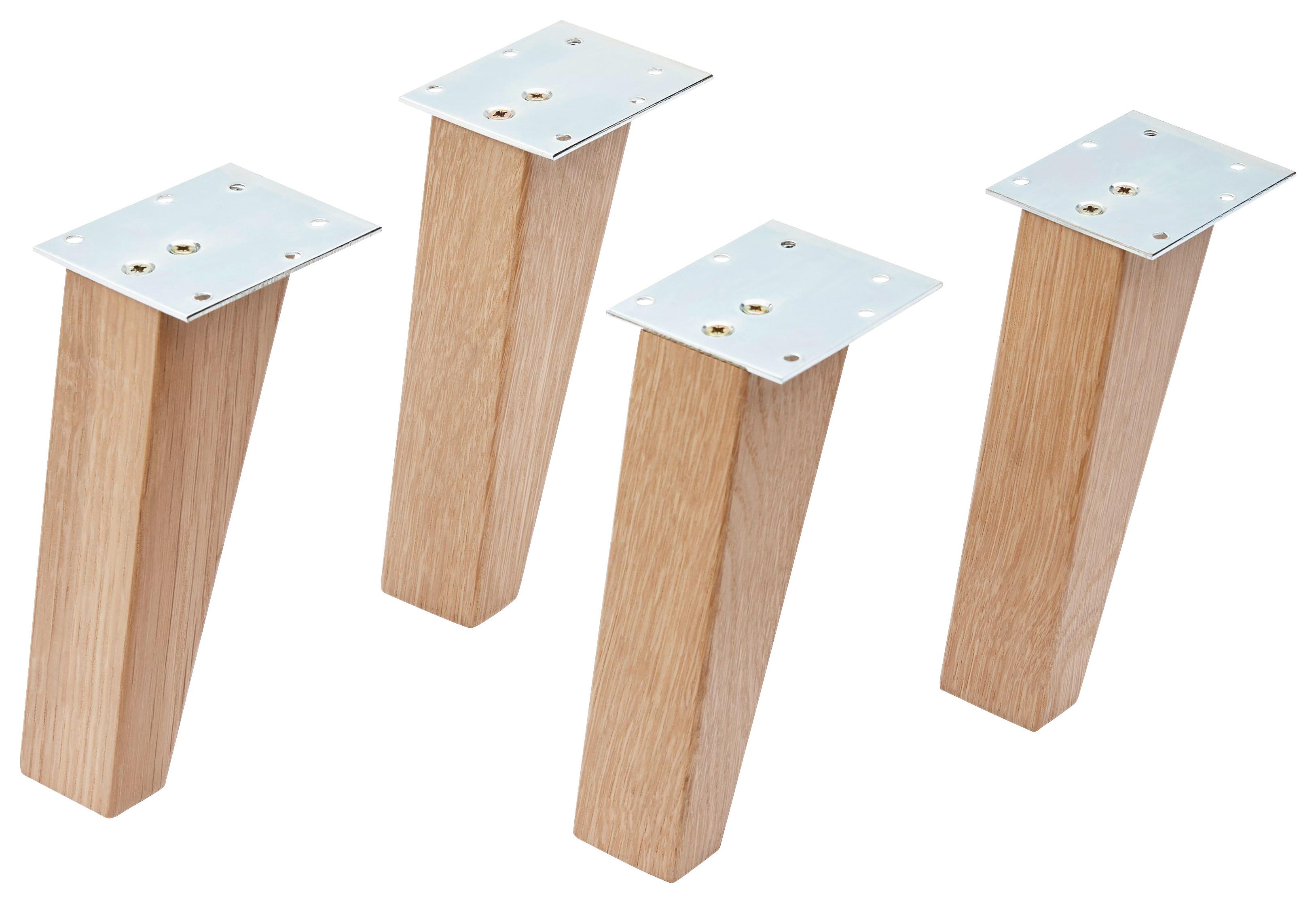 Fußset "Finn" , eiche, 4-teilig - Eichefarben, MODERN, Holz - MID.YOU