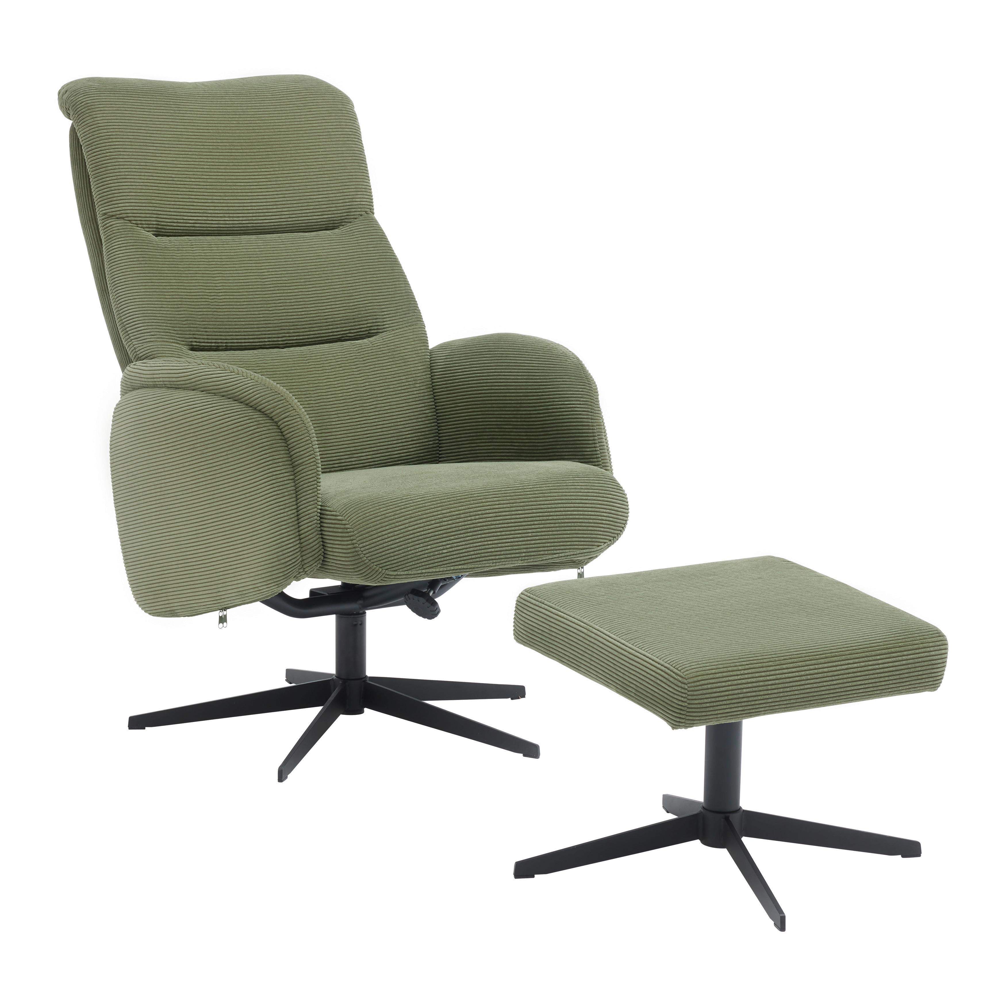 Relaxsessel Grün - Schwarz/Grün, Modern, Textil/Metall (72/105-94/91-114cm) - Mömax