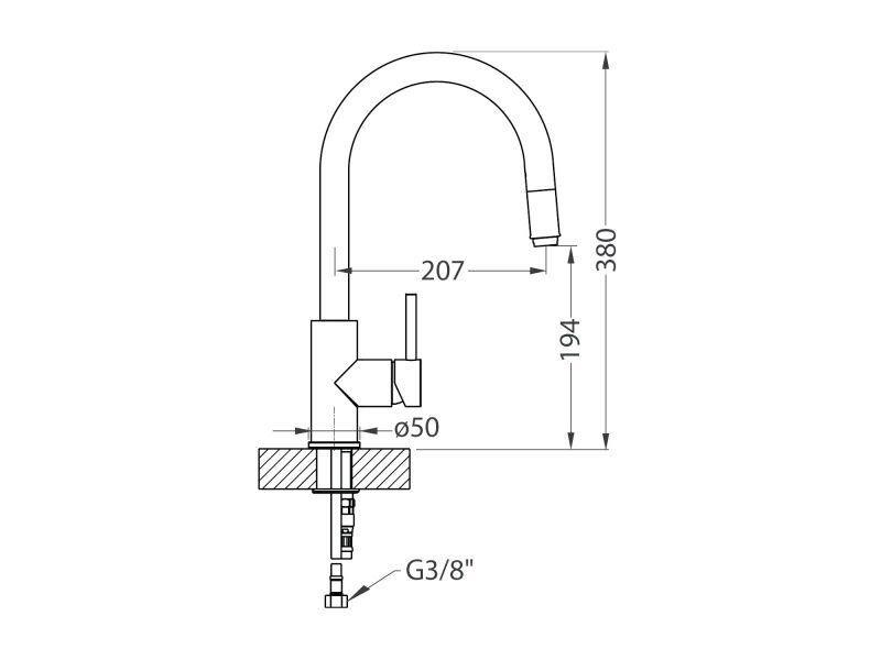 Slavina Delos -P - crna, Moderno, kamen/metal (20,7/38cm)