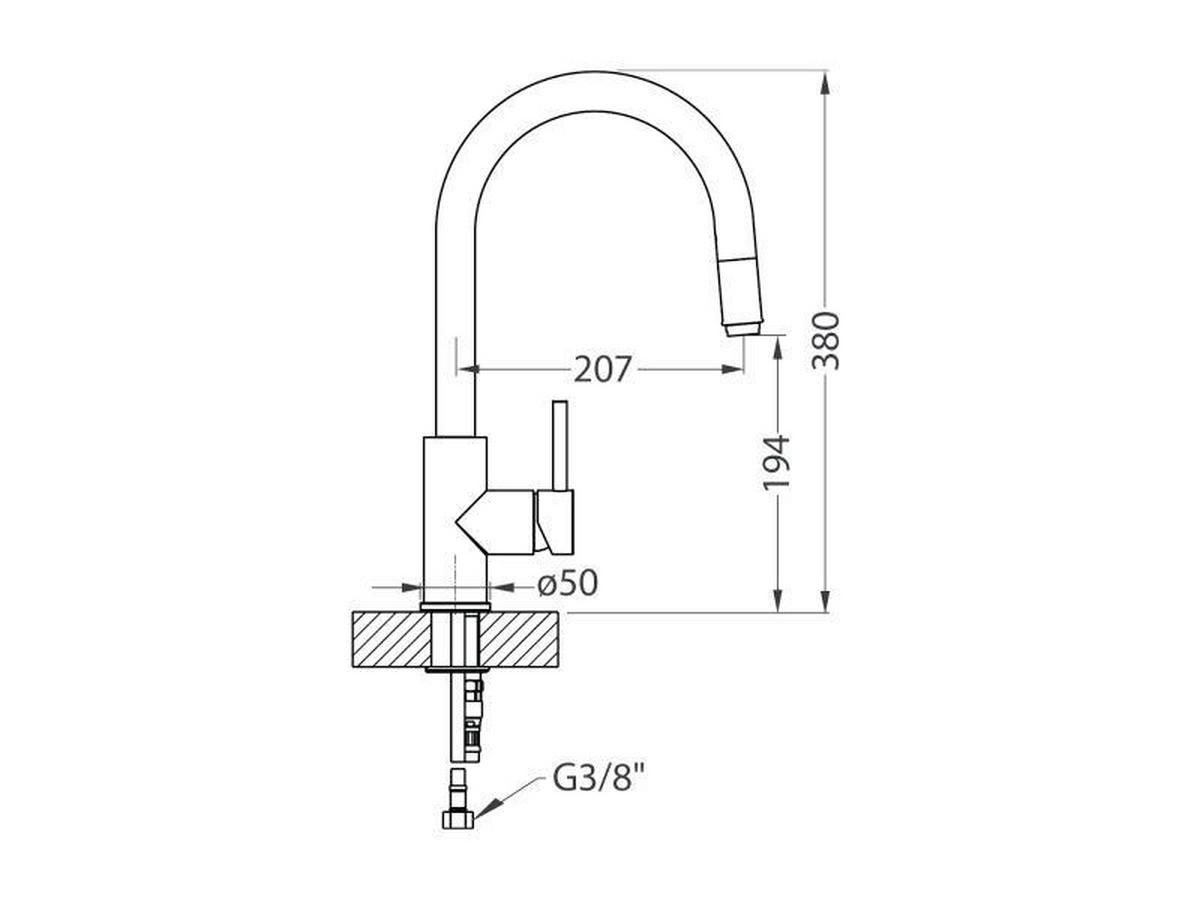 Slavina Delos -P - crna, Moderno, kamen/metal (20,7/38cm)