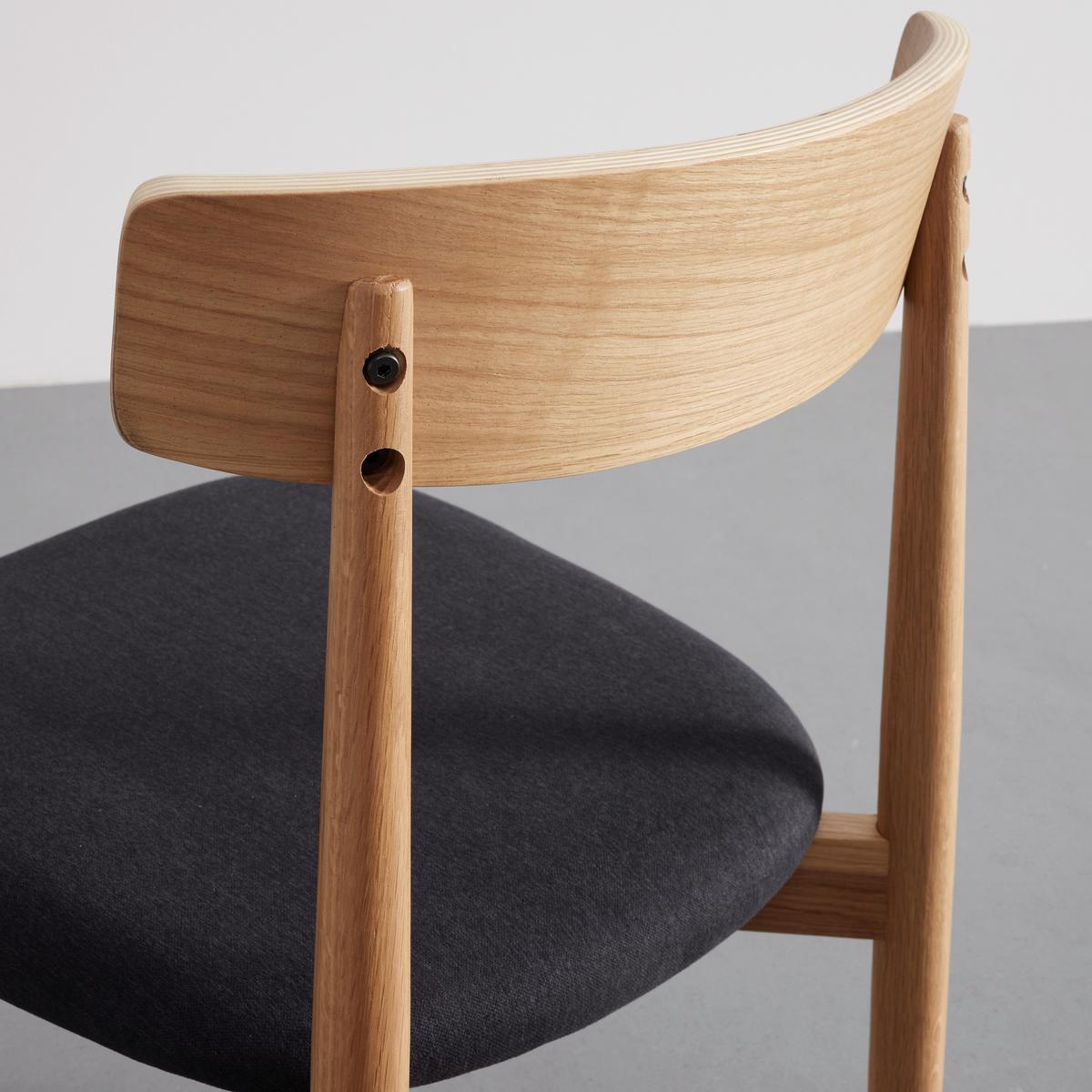 Stuhl Noah Schwarz/Natur Webstoff/Echtholz Gepolstert - Schwarz/Naturfarben, MODERN, Holz/Textil (47/78/51cm) - Bessagi Home