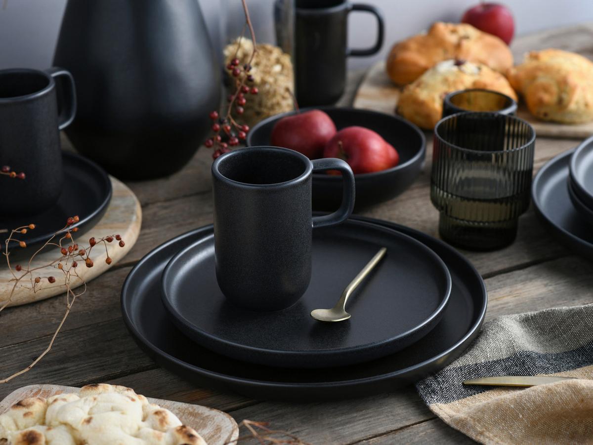 Étkészlet 25187 Uno Black, Kombiservice - fekete, Trend, kerámia - Creatable