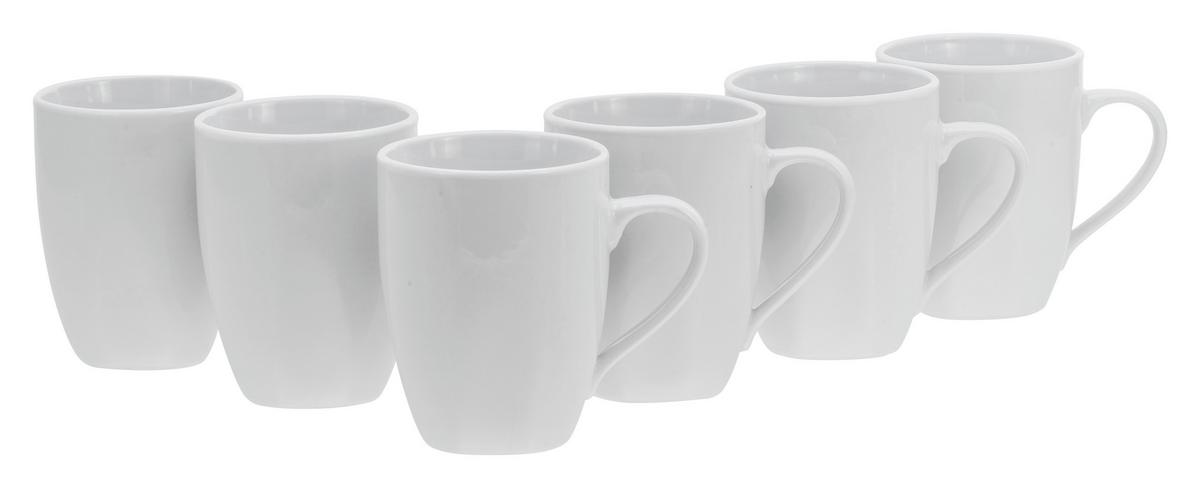 Set Skodelic Square, 6-Delni - bela, Basics, keramika (300ml) - Creatable