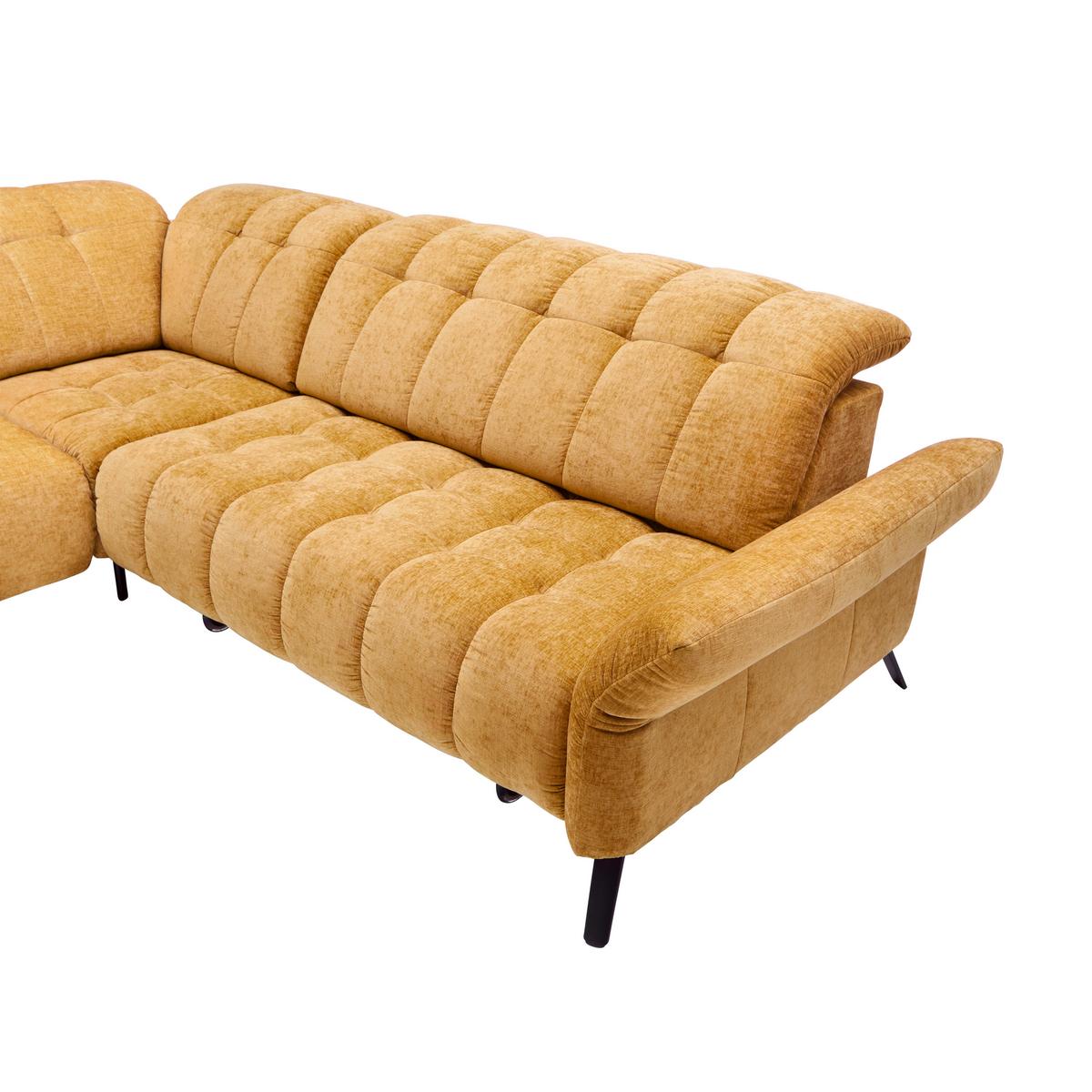 Wohnlandschaft New York Links Bronze ca. 288x87-104x261cm - Schwarz/Bronzefarben, MODERN, Holzwerkstoff/Textil (288/87-104/261cm) - Premium Living