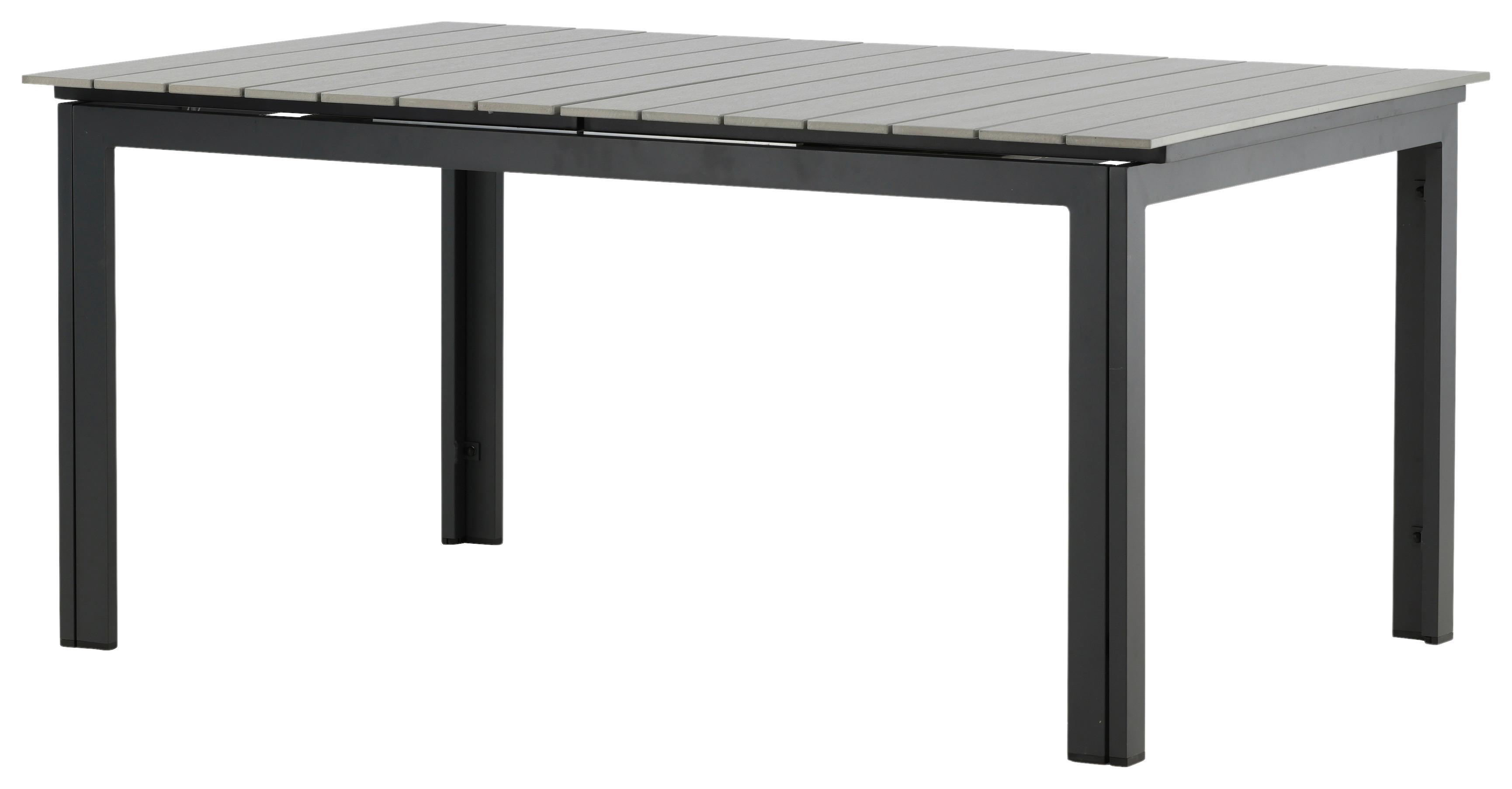 Gartentisch Levels ca. 160x100x75 cm Grau/Schwarz - Schwarz/Grau, KONVENTIONELL, Metall (160/100/75cm) - Gardenson