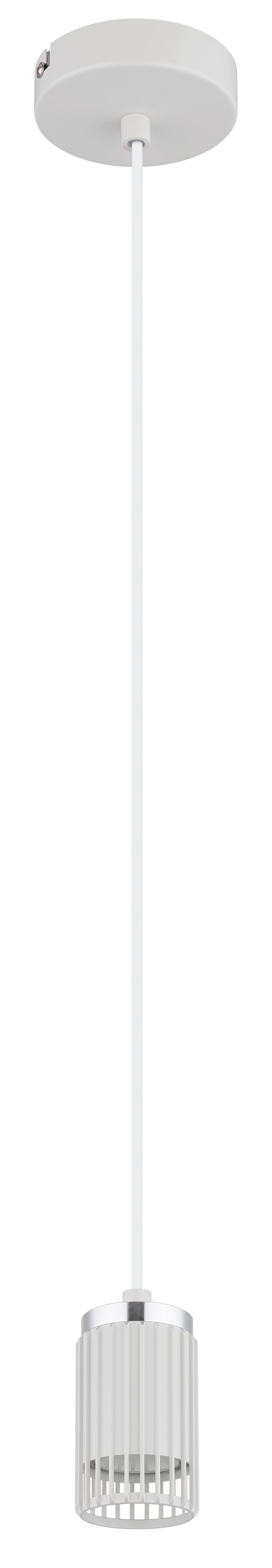 HÄNGELEUCHTE 57906HW KORBEN - Chromfarben/Weiss, Design, Kunststoff/Metall (10/120cm) - Globo