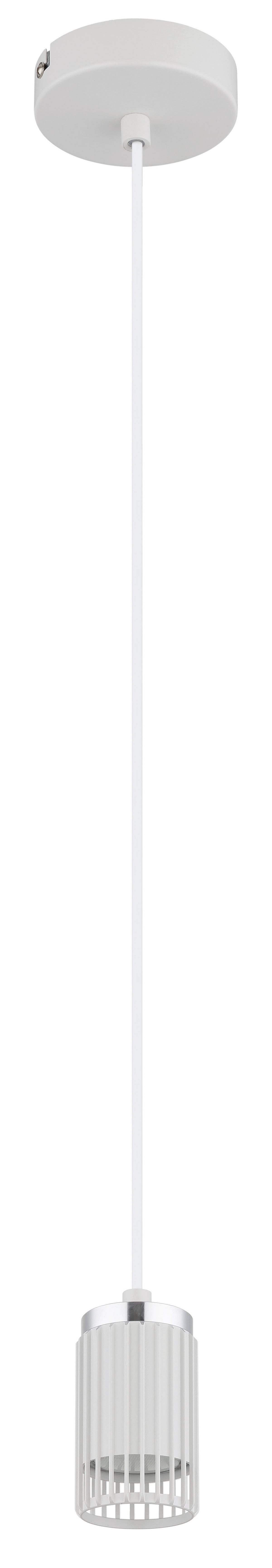 HÄNGELEUCHTE 57906HW KORBEN - Chromfarben/Weiss, Design, Kunststoff/Metall (10/120cm) - Globo