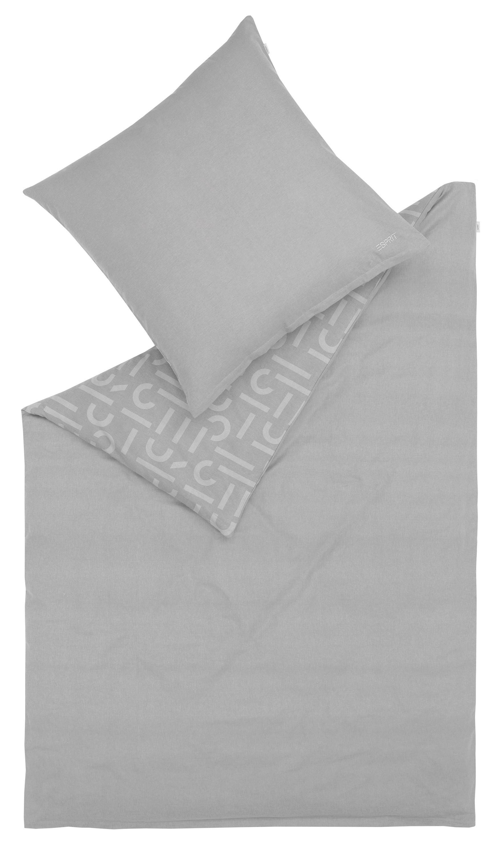 POŚCIEL DWUSTRONNA E-SCATTERBIG - antracytowy/szary, Basics, tkanina (200/200cm) - Esprit
