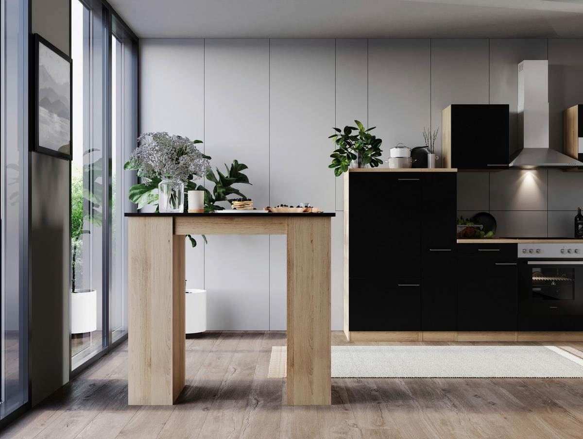 Barska Miza Merle, Barva Hrasta, Črna, 103x50cm - črna/barve hrasta, Design, leseni material (103/50/115cm) - Respekta