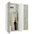 Drehtürenschrank In Betonfarben - Alufarben/Weiß, KONVENTIONELL, Holzwerkstoff/Kunststoff (180/210/58cm) - Modern Living Drehtürenschrank In Betonfarben - Alufarben/Weiß, KONVENTIONELL, Holzwerkstoff/Kunststoff (180/210/58cm) - Modern Living
