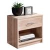 Nachtkästchen Fair Eichefarben - Eichefarben/Silberfarben, KONVENTIONELL, Holzwerkstoff/Kunststoff (39/41/28cm) - Based