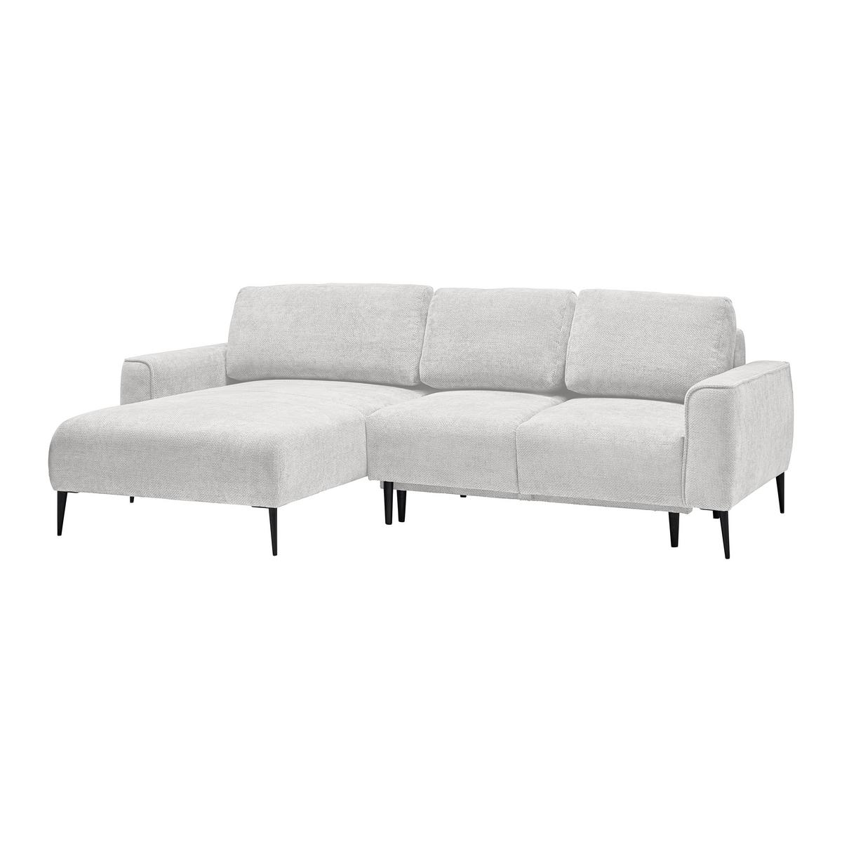 Ecksofa Custom Creme - Creme/Schwarz, MODERN, Textil/Metall (164/85/255cm) - Mömax