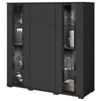 Highboard Caro ca. 120x122 cm Schwarz - Schwarz, Design, Glas/Holzwerkstoff (120/121,9/39,5cm) - P & B