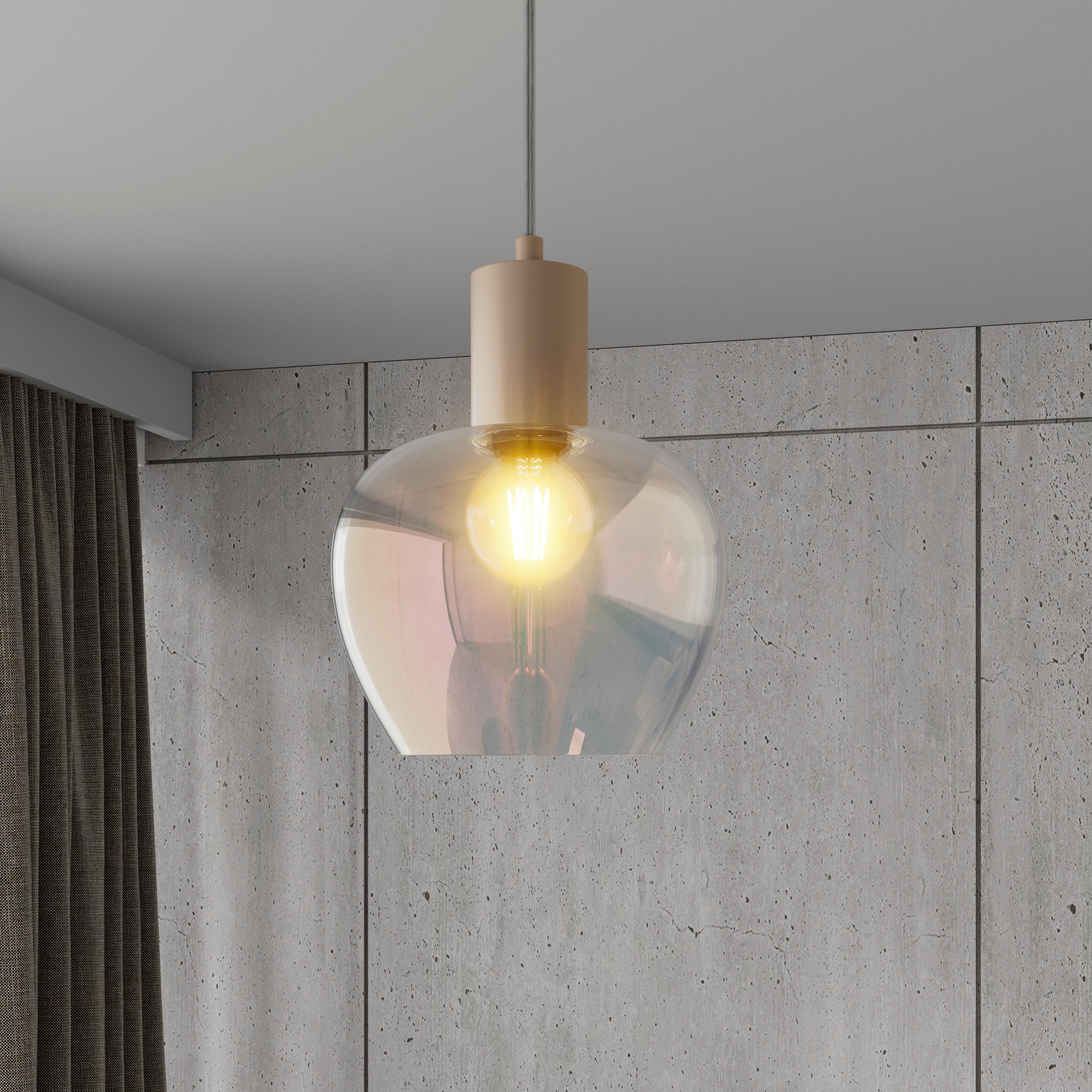 HÄNGLAMPA RENI - champagne/multicolor, Modern, metall/glas (86/18/120cm)