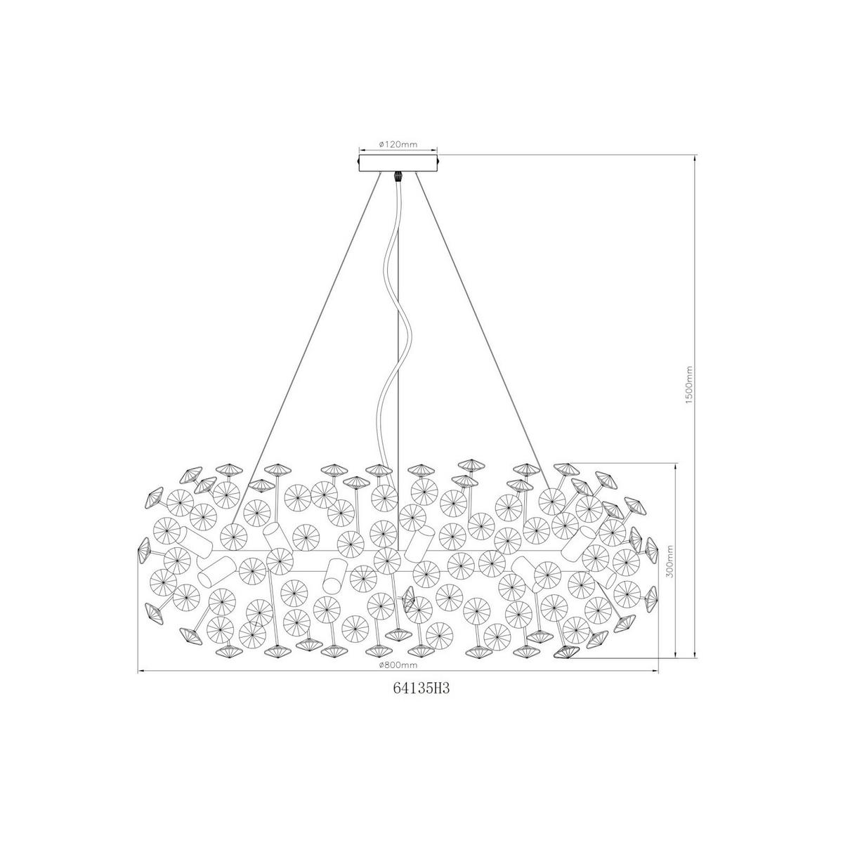 LED-Hängeleuchte Katrina Goldfarben max. 3,5 Watt - Goldfarben, KONVENTIONELL, Glas (80/150cm) - Globo