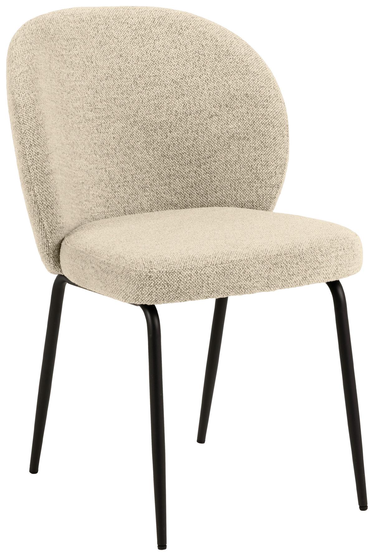 KRZESŁO PATRICIA - beżowy/kremowy, Modern, metal/tkanina (52/85/57,5cm) - MID.YOU