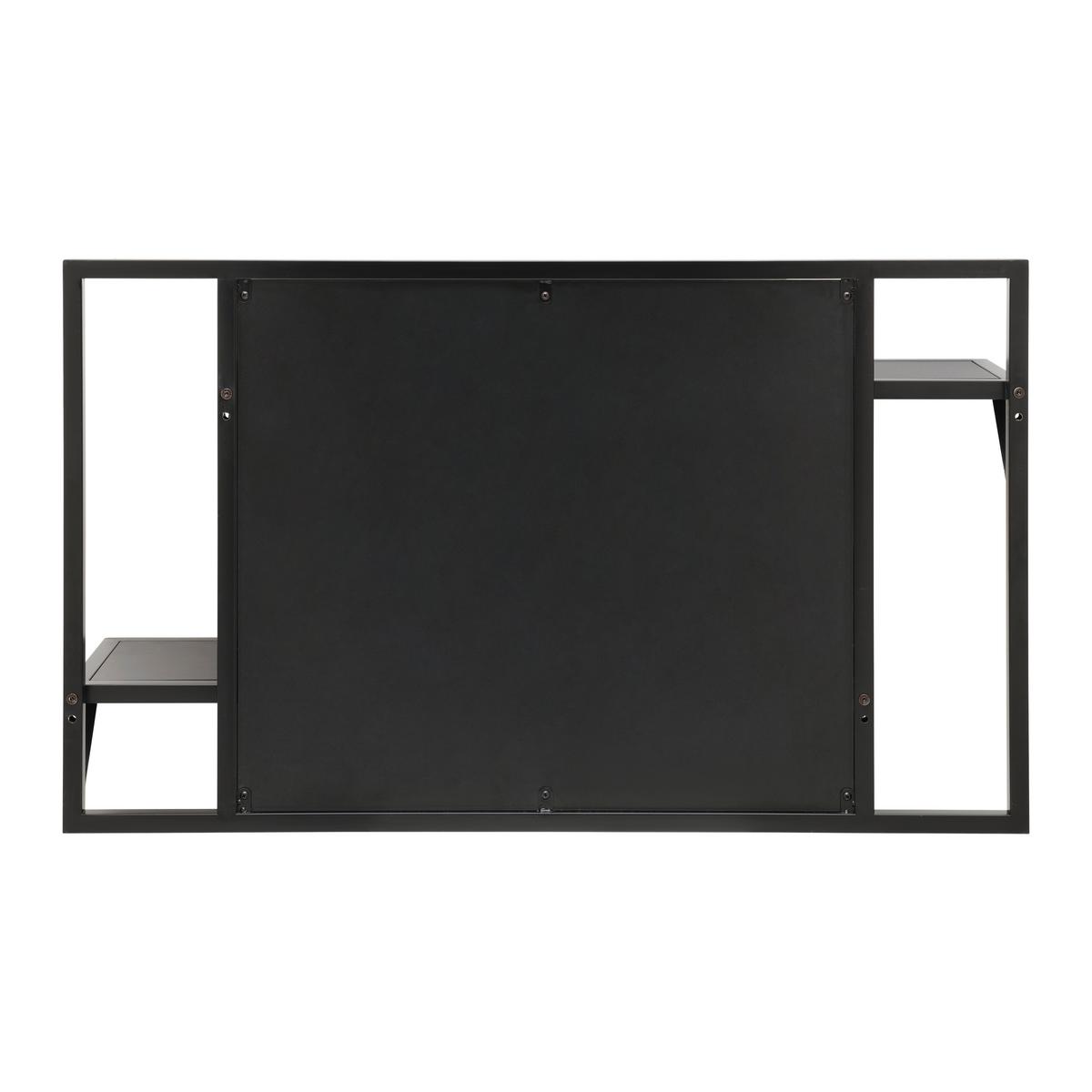 Wandregal Madrid Schwarz/Naturfarben massiv - Eichefarben/Schwarz, Modern, Holz/Holzwerkstoff (100/60/25cm) - Mömax