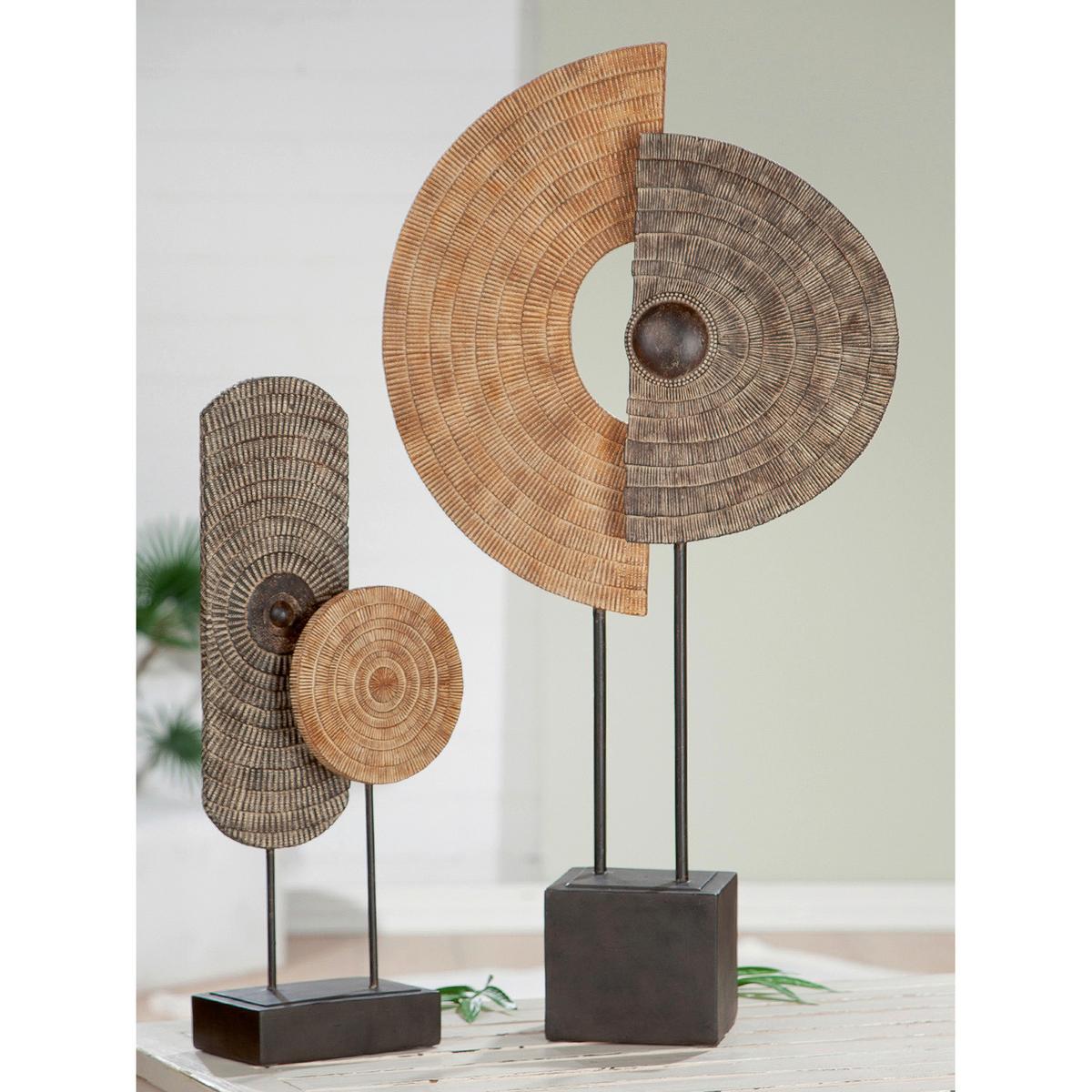 Skulptur Braun/Hellbraun - Hellbraun/Braun, Basics, Kunststoff (19,5/47,5/10cm)