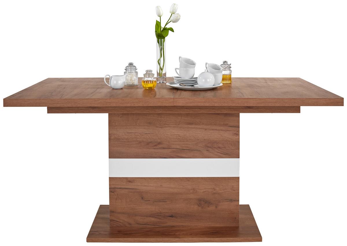 Raztegljiva Miza Avensis, Barva Hrasta, 160-200 X 90 Cm - barve hrasta/bela, Moderno, leseni material (160/76/90cm) - Mömax