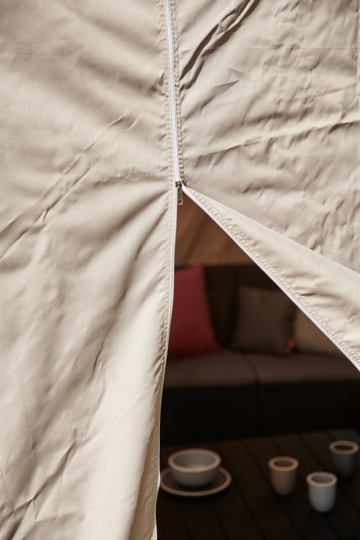 Pavillon L30551 450x300 cm Seitenteilen + UV-beständig - Taupe, KONVENTIONELL, Textil (450/330/300cm) - Siena Garden