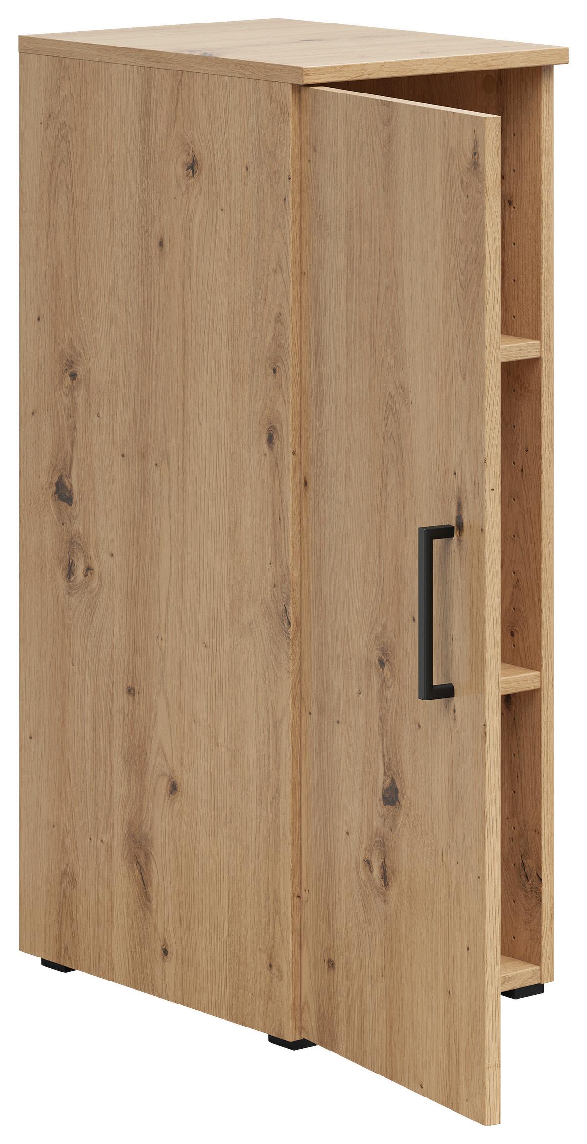 Schrank Multistauraum Eiche Artisan - Schwarz/Eiche Artisan, MODERN, Holzwerkstoff/Kunststoff (30/83/40cm) - Mömax