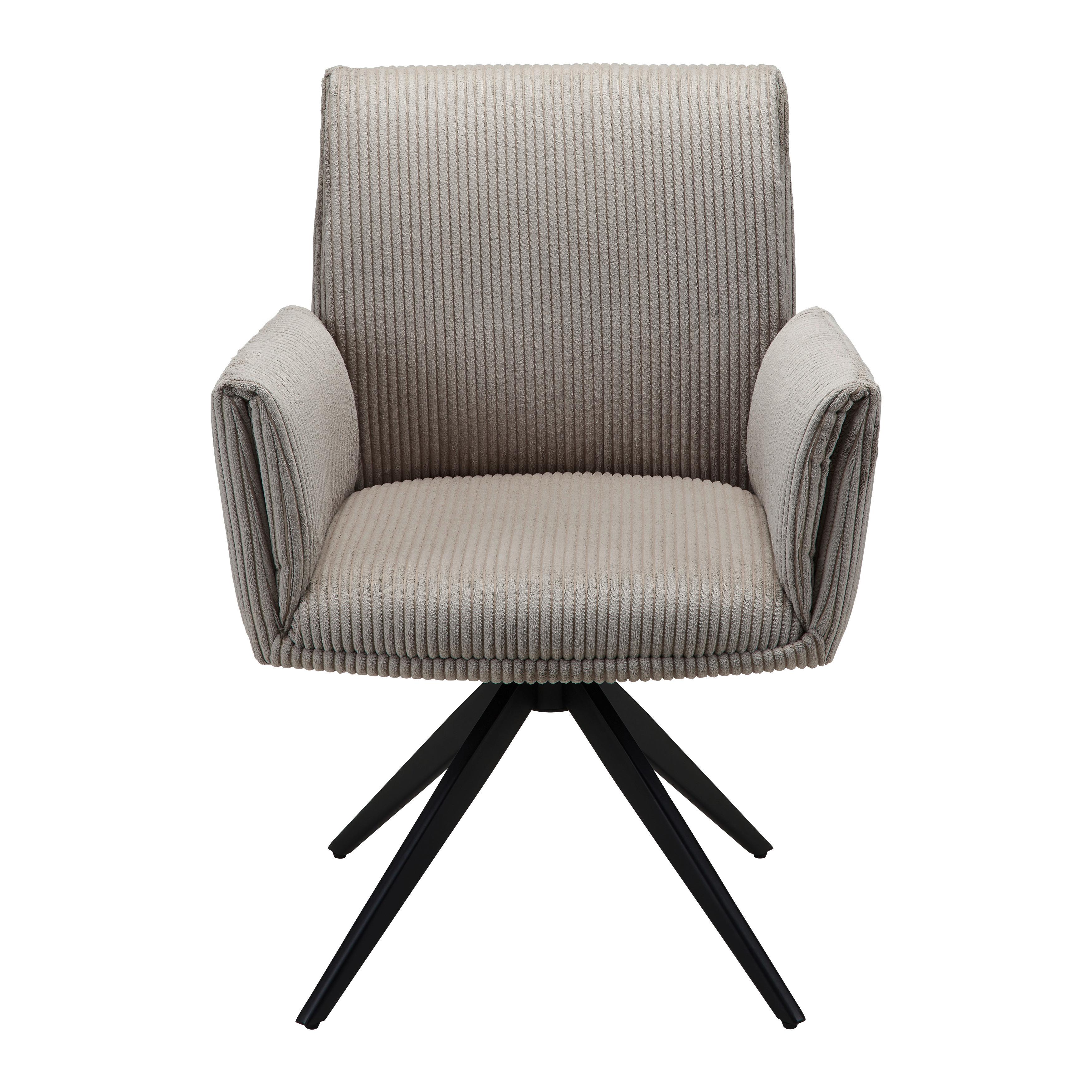 STOL MED ARMSTÖD ROSALIA - ljusgrå/svart, Modern, metall/trä (65/87,5/61,5cm) - Bessagi Home