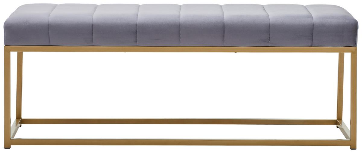 ŁAWKA SARA - kolor złoty/szary, Lifestyle, metal/tkanina (120/45/43cm) - Xora