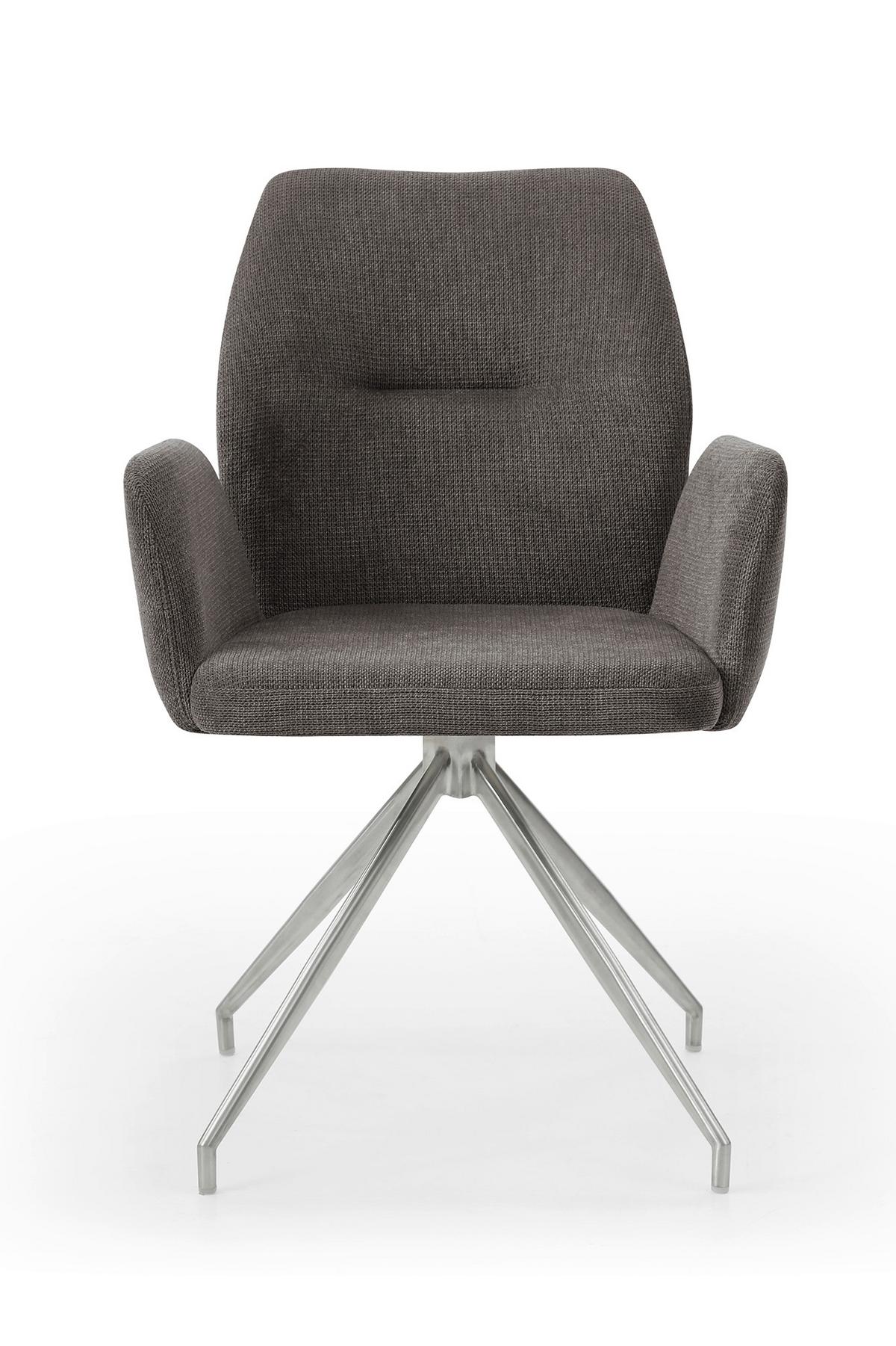 Naslanjač Sofija, Temno Siva, Vrtljiv - srebrne barve/temno siva, Moderno, kovina/tekstil (60/89/62cm) - Livetastic