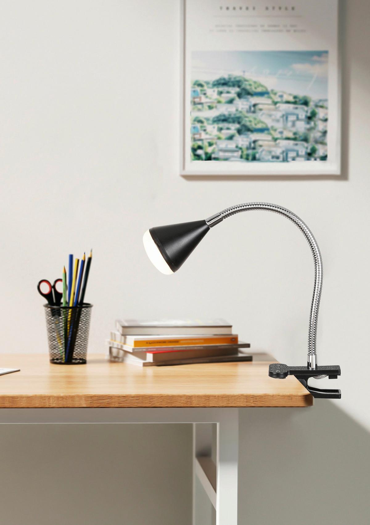 LAMPA ZACISKOWA LED FLEX *SBB* - czarny/przezroczysty, Basics, tworzywo sztuczne/metal (42/6/10cm) - Boxxx