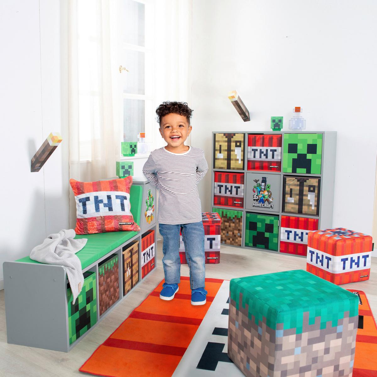 Regal Minecraft ca. 90x90x30 cm Grau - Multicolor/Grau, MODERN, Holzwerkstoff (90/90/30cm) - Minecraft