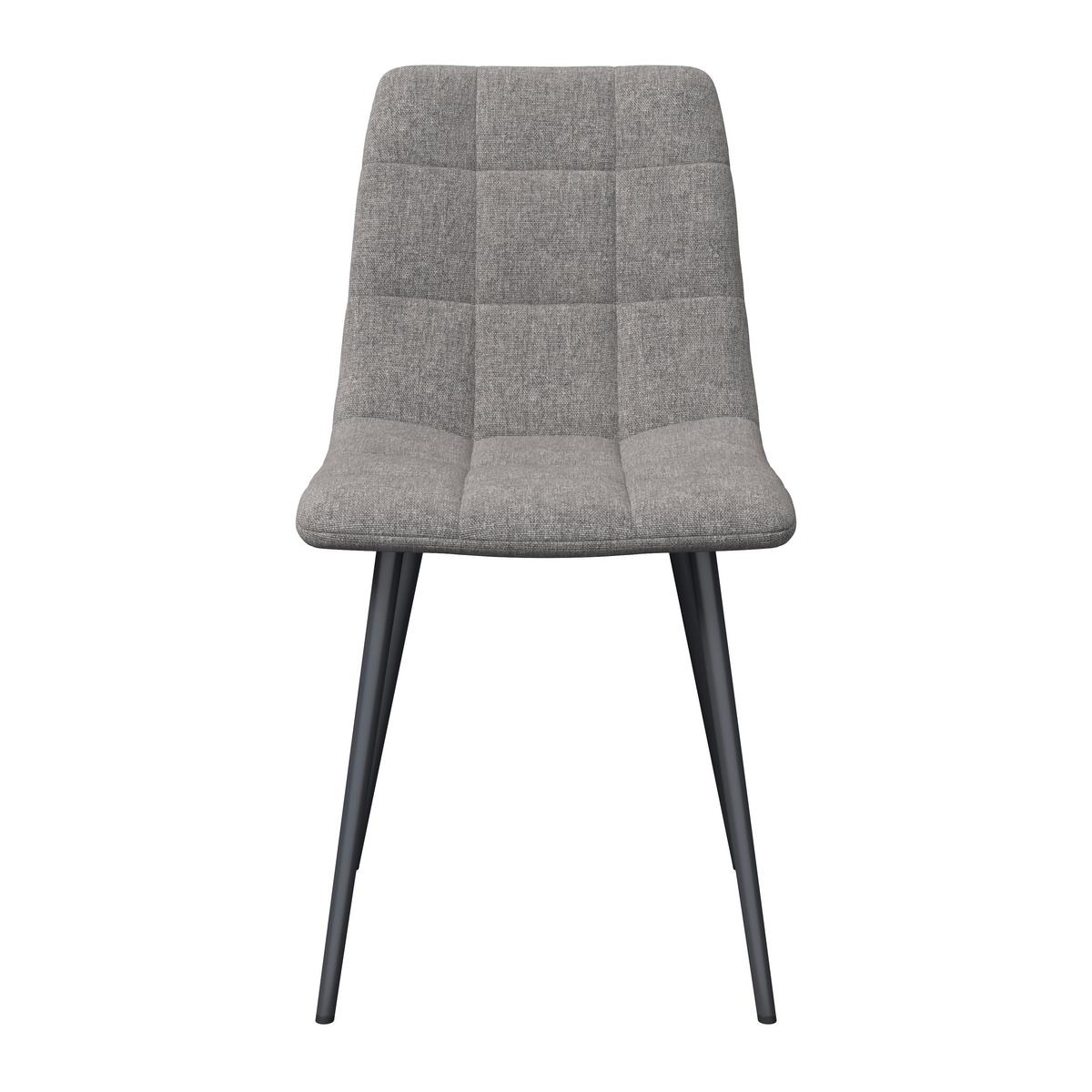 Stuhl Ria Grau Mikrofaser Gepolstert - Schwarz/Grau, MODERN, Textil/Metall (44/87/54cm) - Bessagi Home