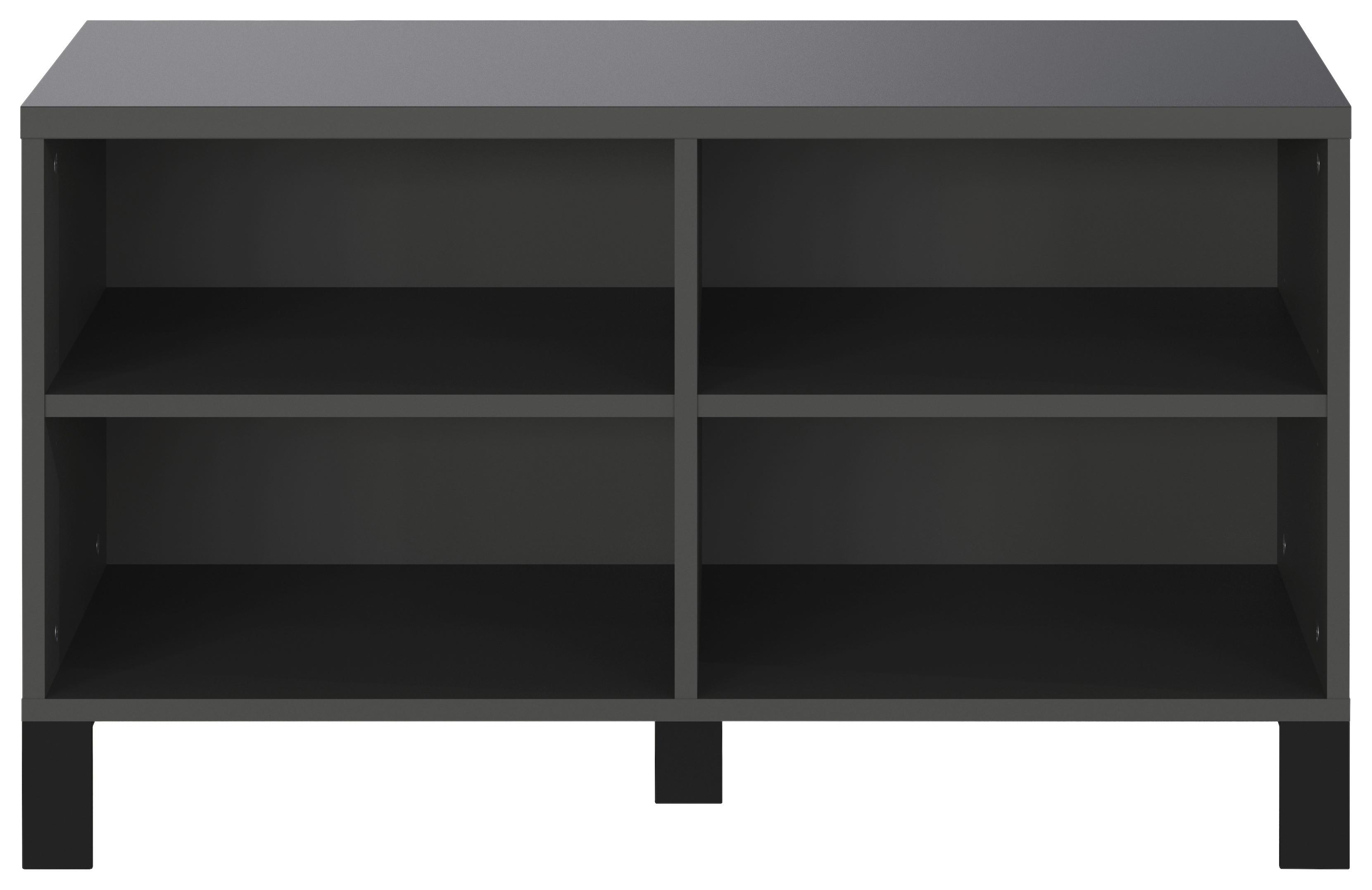 Garderobenbank in Graphitfarben/Grau - Schwarz, MODERN, Holzwerkstoff/Metall (89/51/40cm) - Premium Living