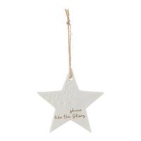 Függődísz Frieda - fehér, Konventionell, textil/kerámia (9,8/9,8/0,5cm) - Modern Living