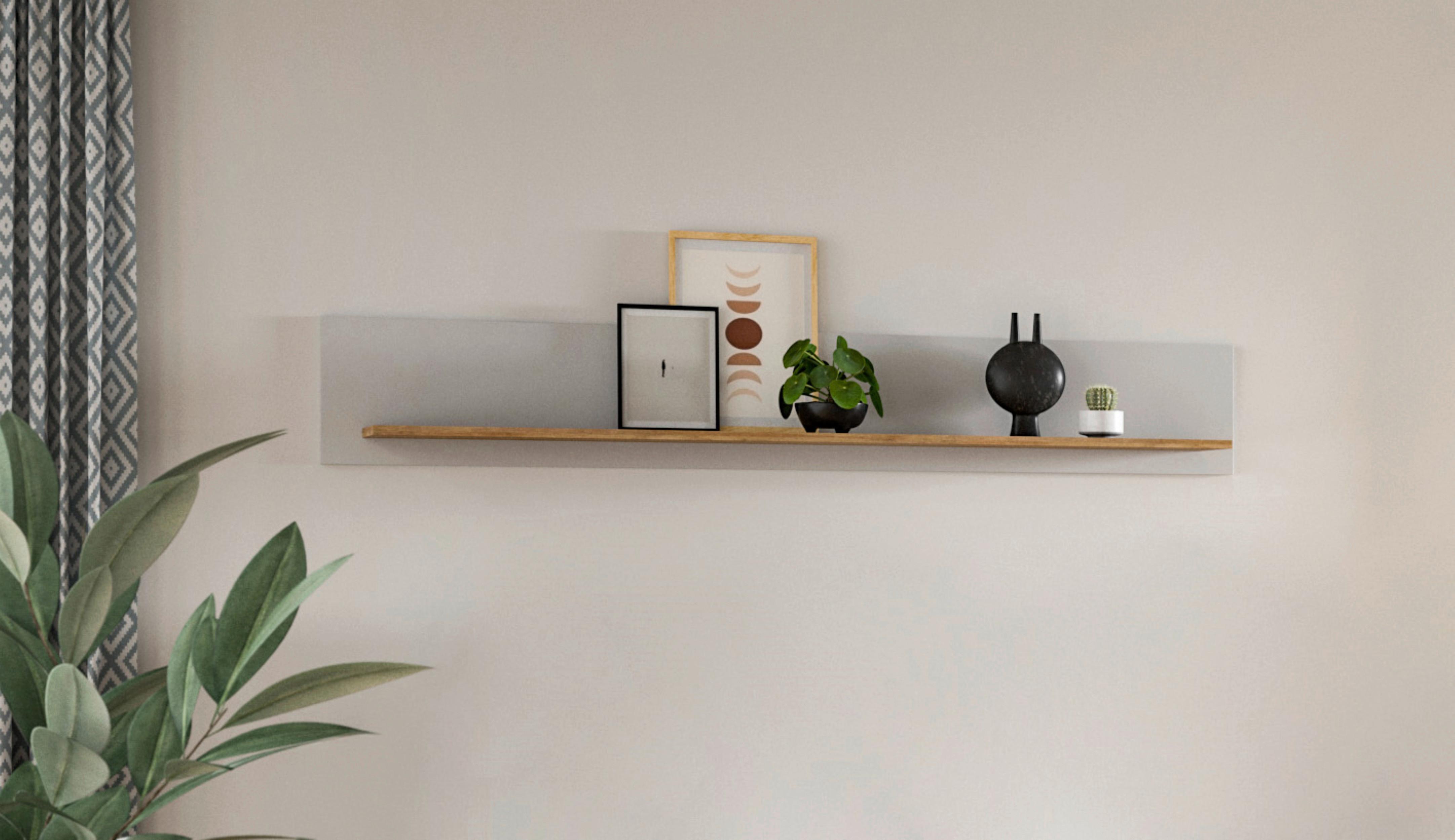 Wandboard Ashton ca. 150x25 cm Aschgrau/Eiche - Eichefarben/Grau, Design, Holzwerkstoff (150/25/22cm) - MID.YOU