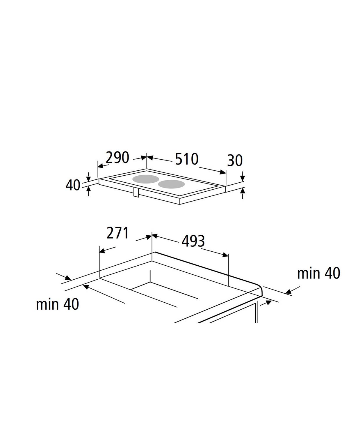 PŁYTA DWUPALNIKOWA EB-DKF-2 - kolor stalowy, Basics, metal (29/4/51cm) - PKM