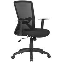 Drehstuhl Long Schwarz - Schwarz, MODERN, Kunststoff/Textil (52,5/95,5-103/60,5cm) - MID.YOU