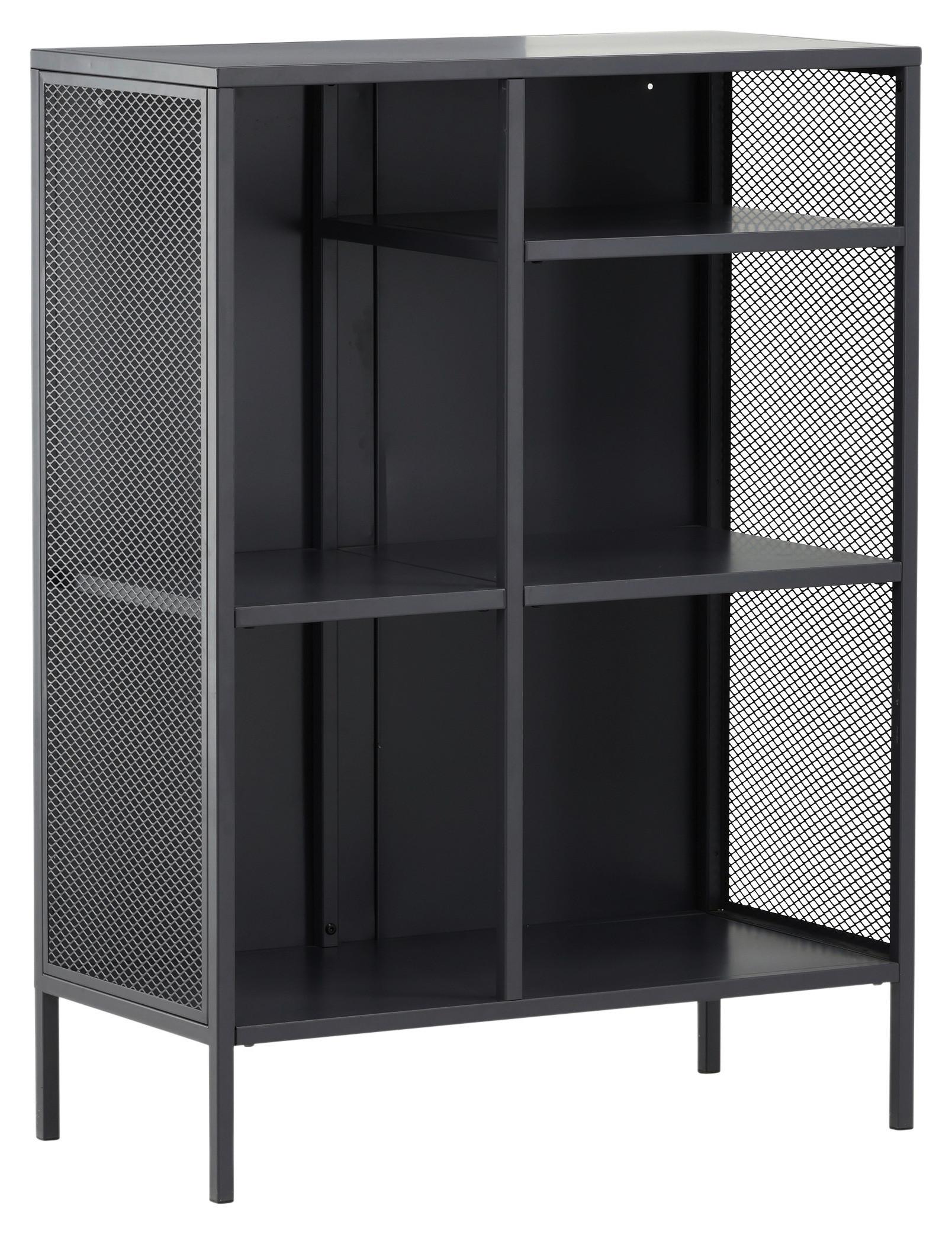 REGAL MISHA - Dunkelgrau/Grau, Design, Metall (80/110/40cm) - Livetastic