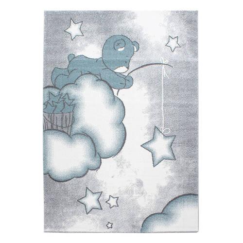Otroška Preproga Kids, 120x170cm, Siva, Bela, Modra - modra/siva, Trend, tekstil (120/170cm) - Ben'n'jen