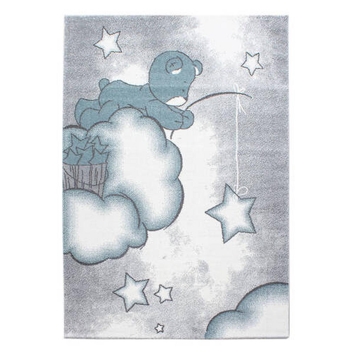 Otroška Preproga Kids, 160x230cm, Siva, Bela, Modra - modra/siva, Trend, tekstil (160/230cm) - Ben'n'jen