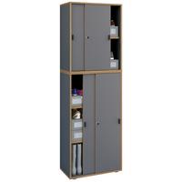 Omara Za Čevlje Salia, Antracit, Barva Hrasta - srebrne barve/črna, Design, umetna masa/leseni material (60/183/37cm) - MID.YOU