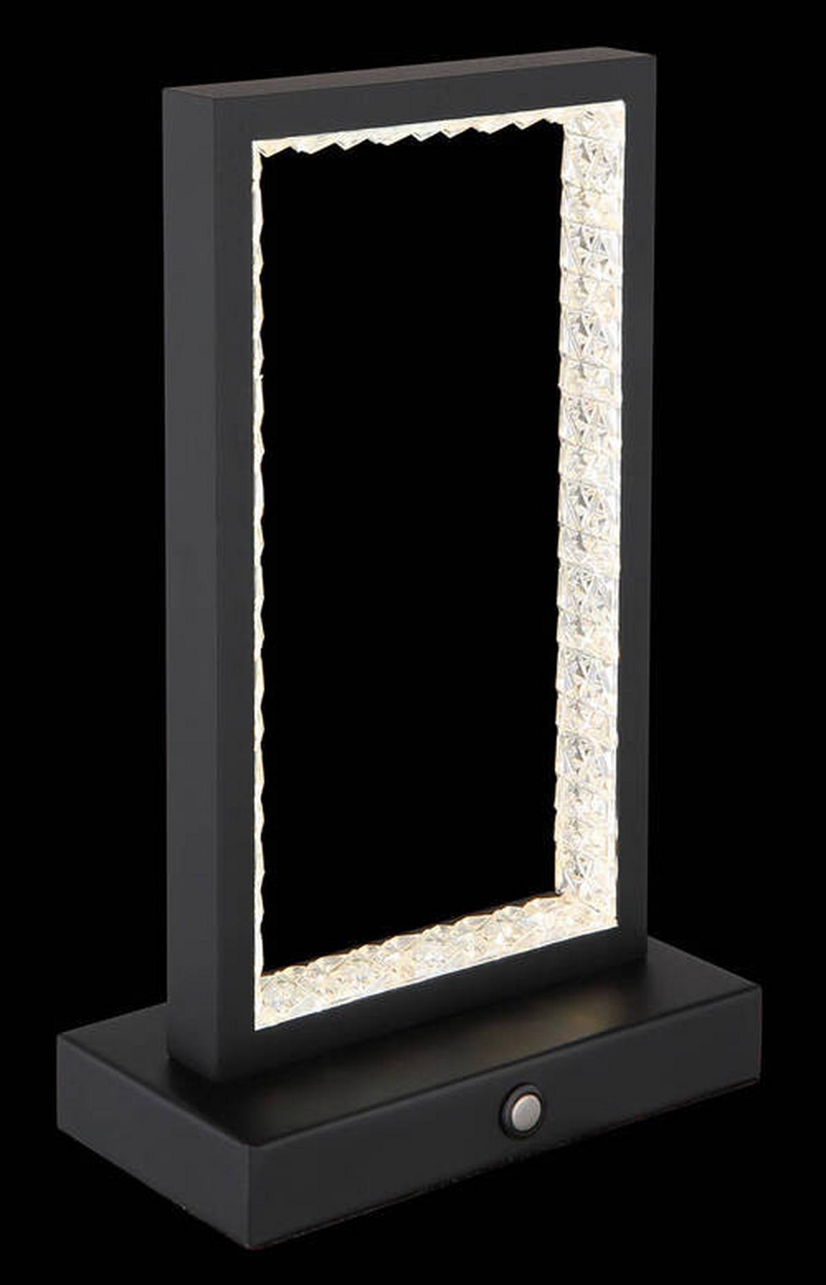 AKKU-TISCHLEUCHTE 24008S - Klar/Schwarz, Design, Kunststoff/Metall (14/7,5/23cm) - Globo