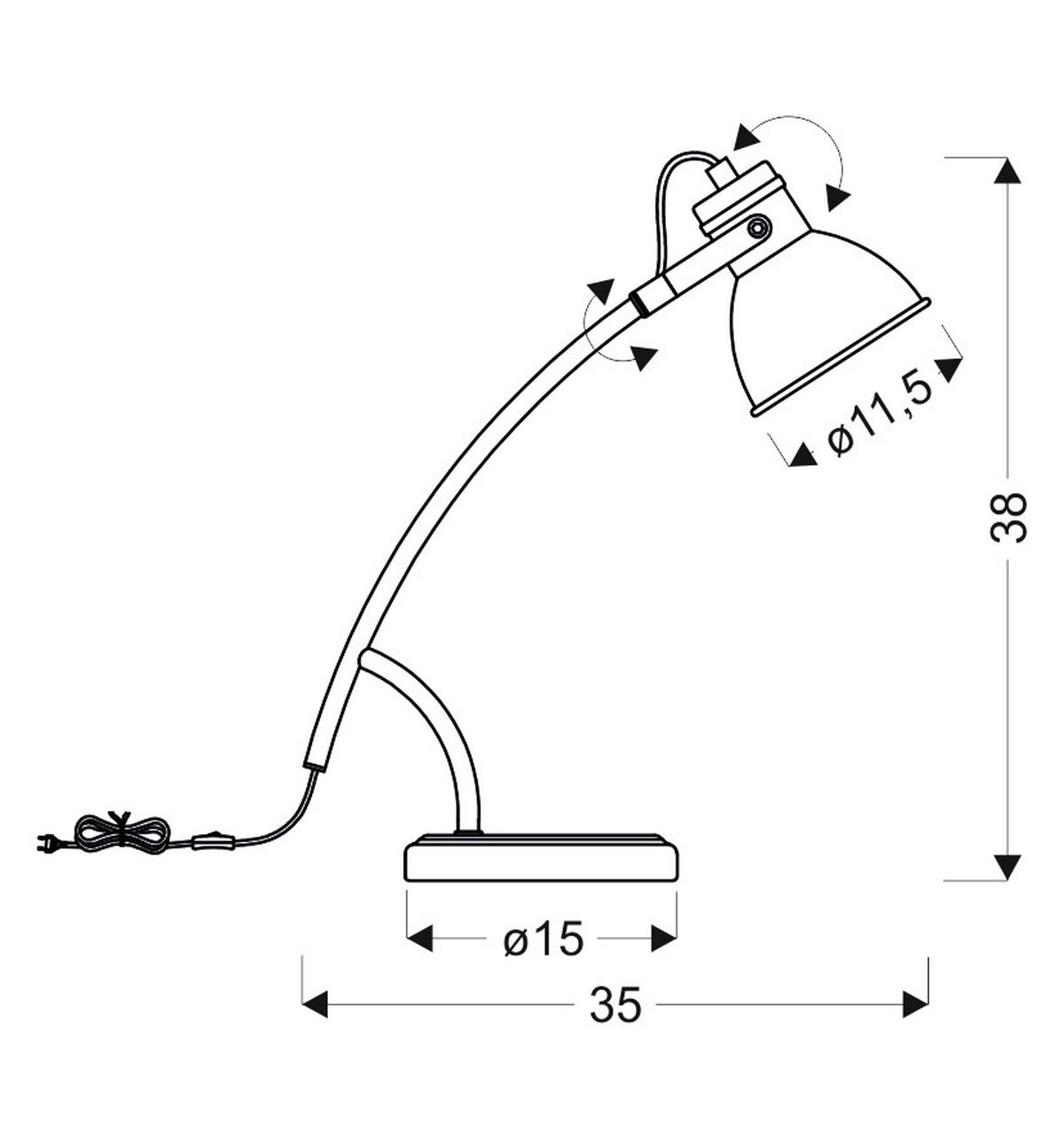 Svjetiljka Stolna 41-72085 - bijela, Basics, metal (16/25/41cm)