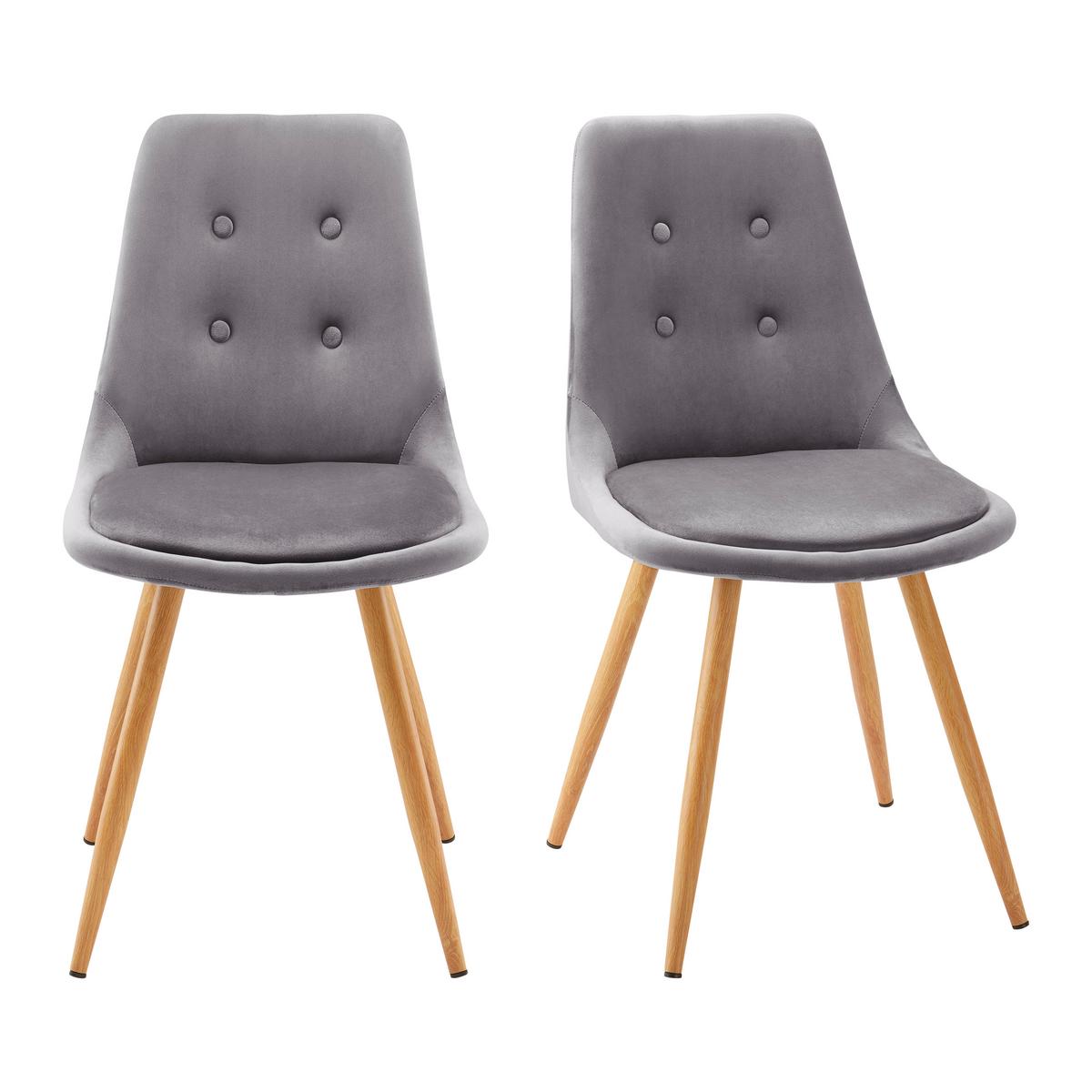 KRZESŁO IRIS - kolor dębowy/ciemnoszary, Modern, metal/tkanina (49/87/55cm) - Bessagi Home