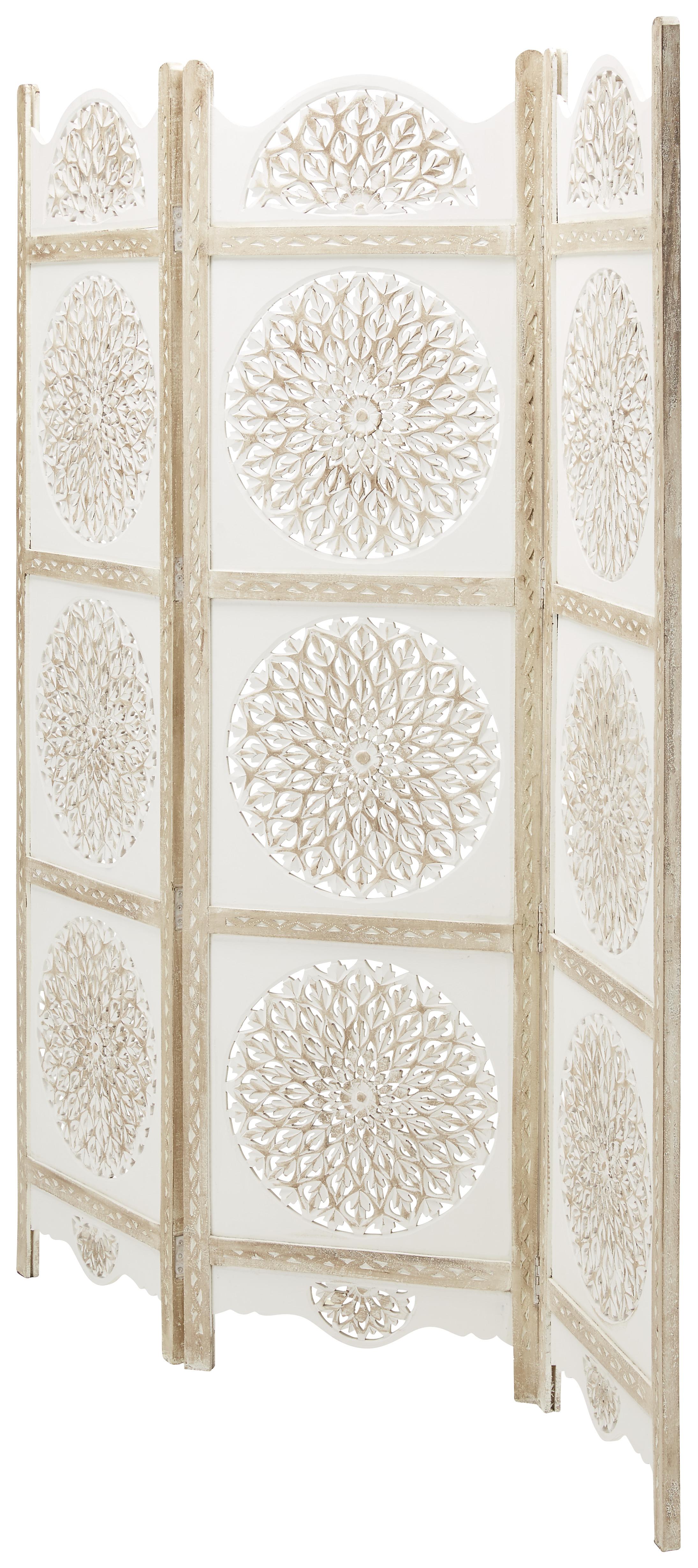 Paravent in Braun/Weiss - Weiss/Braun, Romantik / Landhaus, Holz/Holzwerkstoff (150/180/2cm) - Mömax