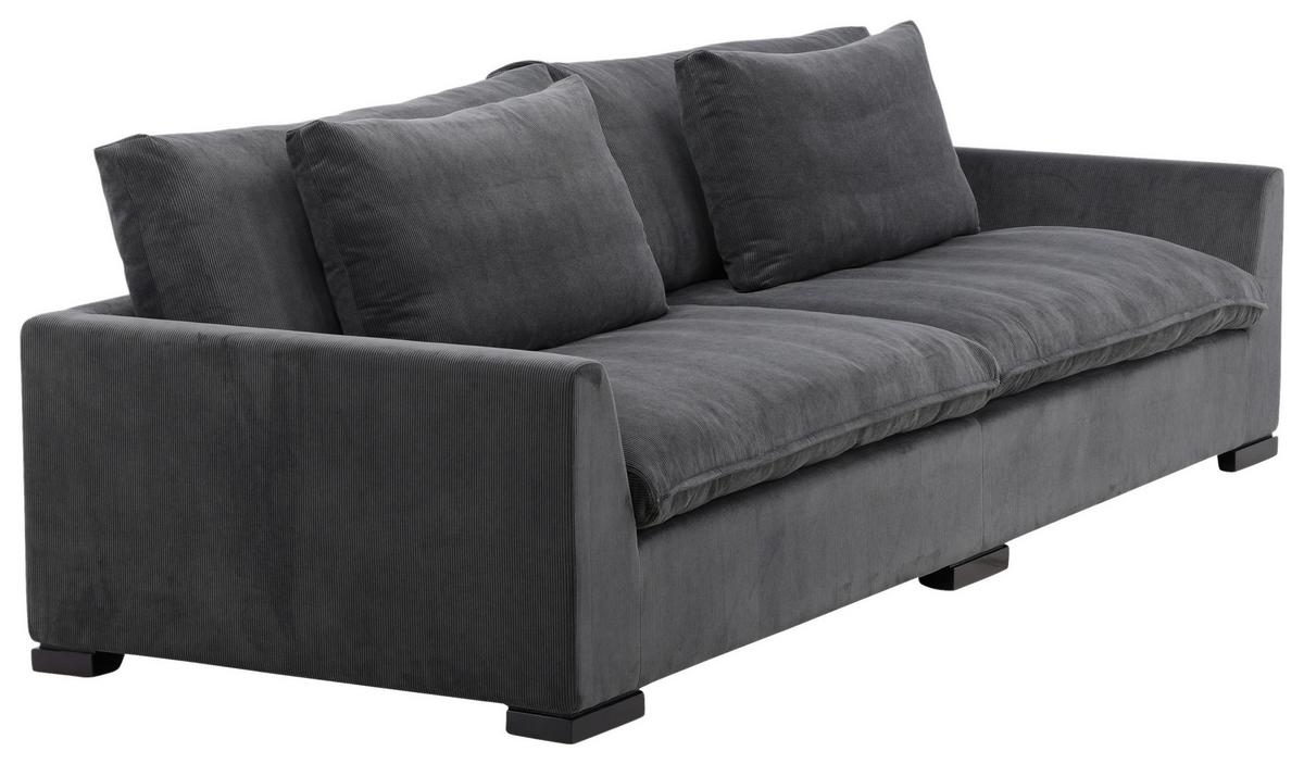 3-SITZER-SOFA DURHAM - Dunkelgrau, Design, Holz/Textil (270/82/105cm) - Livetastic