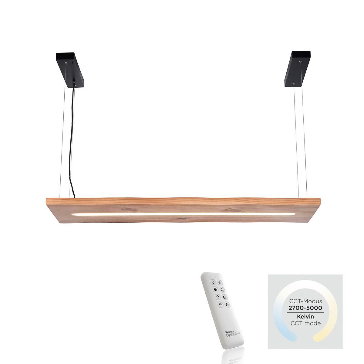 LAMPA WISZĄCA LED 2625-79 PALMA - kolor naturalny/czarny, Natur, tworzywo sztuczne/metal (120/30/120cm) - Paul Neuhaus