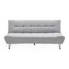 Schlafsofa Geli Hellgrau Webstoff - Hellgrau/Schwarz, MODERN, Holz/Textil (192/88/97cm) - Bessagi Home