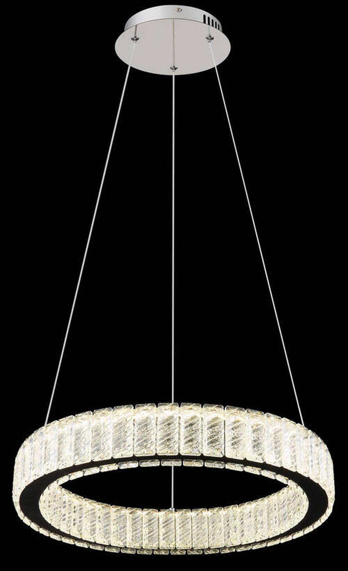 Viseča Led-svetilka Mucky, S Sijalko - barve kroma/prozorno, Design, kovina/umetna masa (50/120cm) - Globo